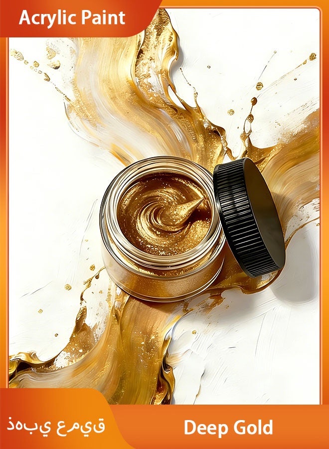 Acrylic Paint 10.14 oz acrylic paint, deep gold with pearlescent shimmer. Portable paint refill pack. - Image 1